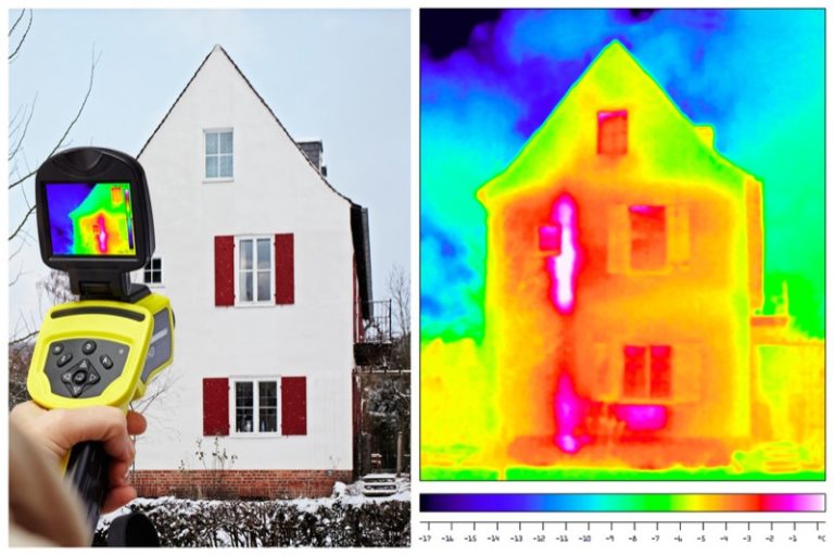thermal imaging of a town house